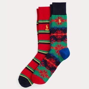 Polo Ralph Lauren Snowflake & Striped Trouser Sock 2-Pack